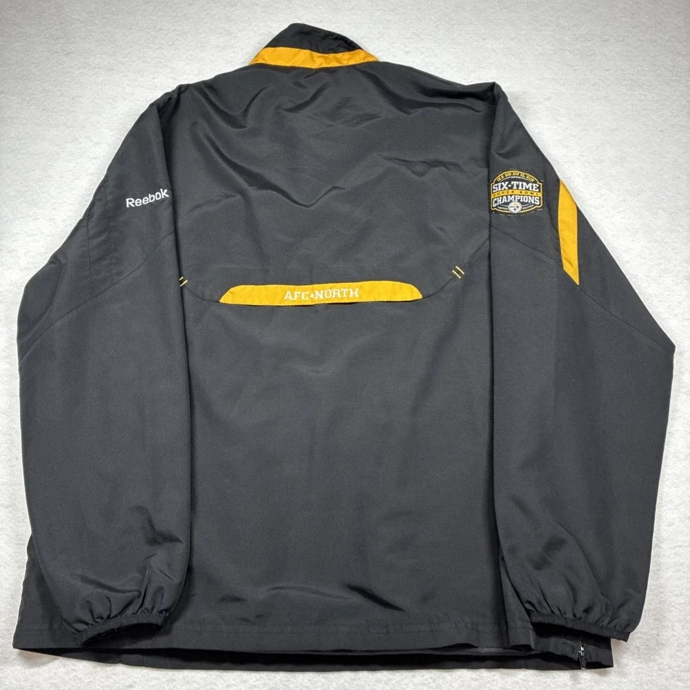 Reebok Pittsburg Steelers NFL On Field‎ 1/4 Zip Windbreaker Super Bowl Size XL